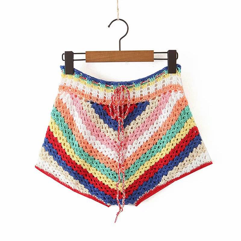 shorts de crochê