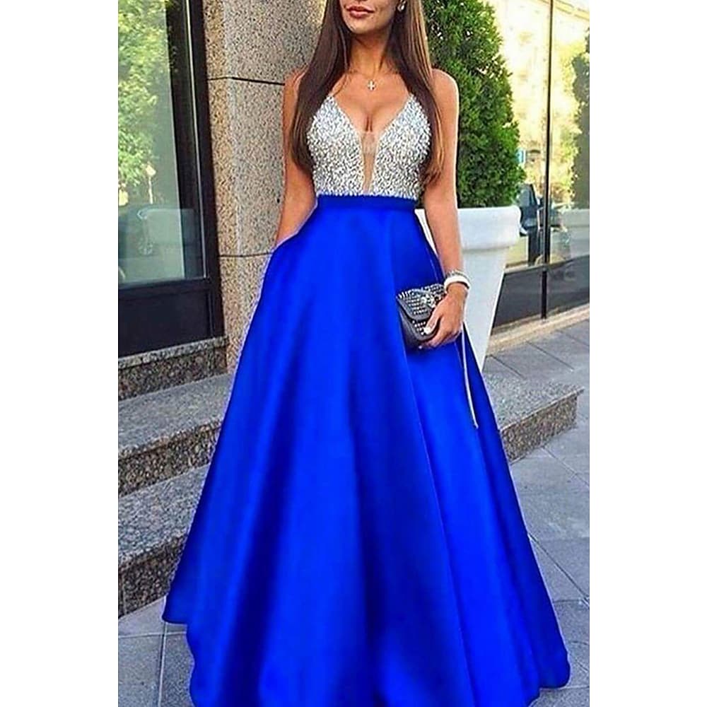 vestido azul royal