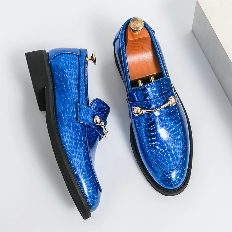 blue dress shoes