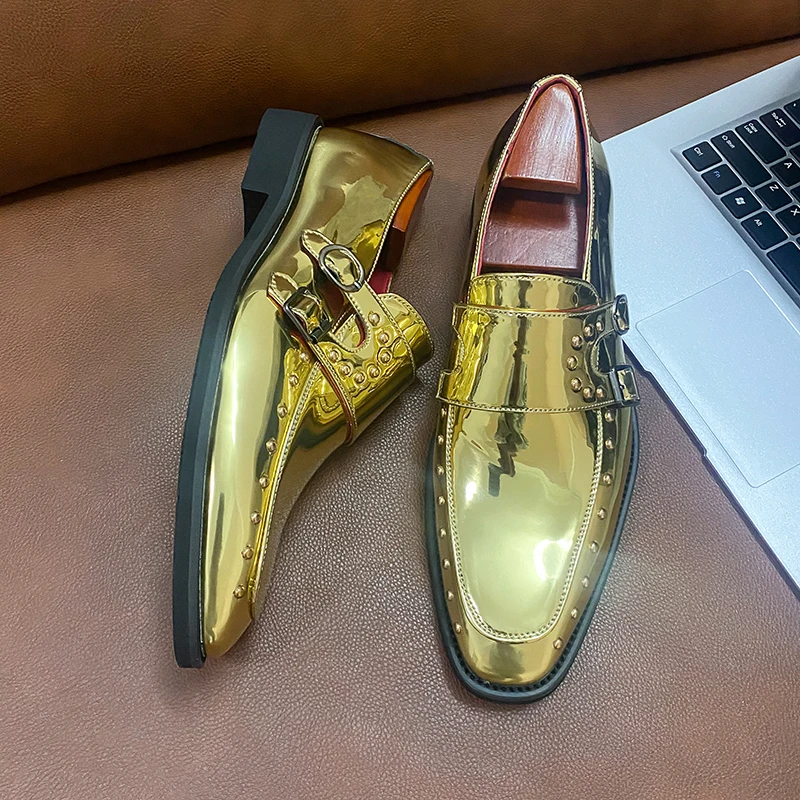 gold dress shoes