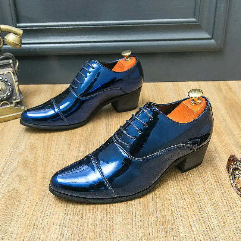 blue dress shoes