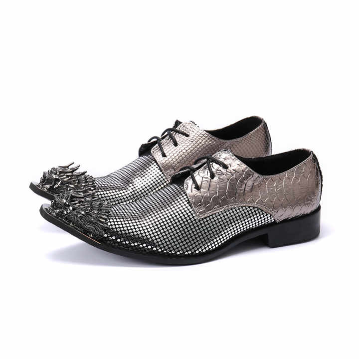 silver dress shoes