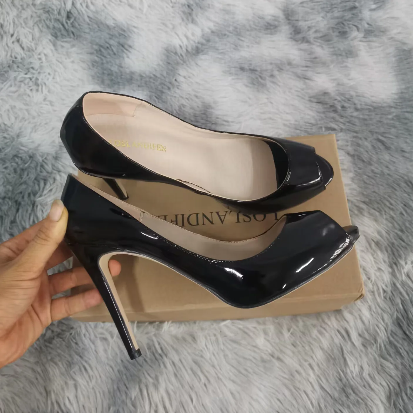 open toe high heels