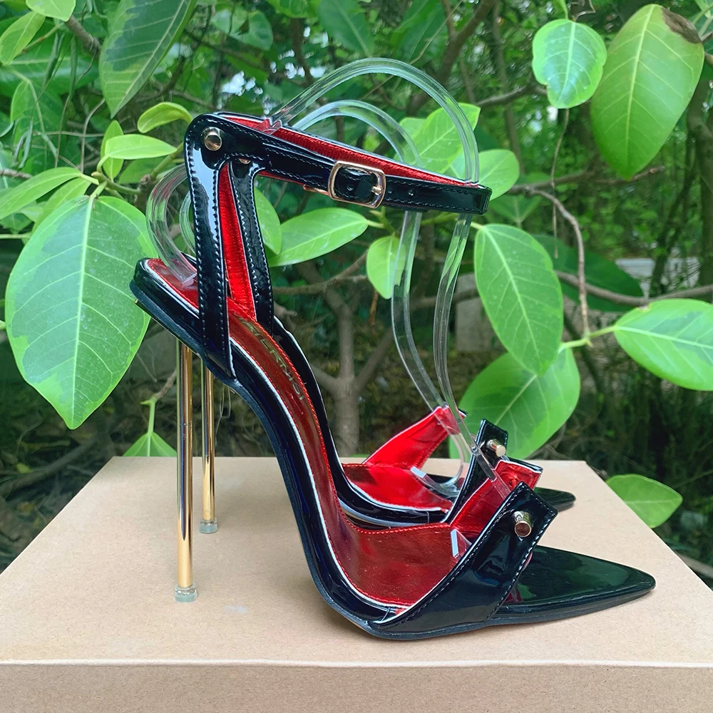 metal ankle strap high heels