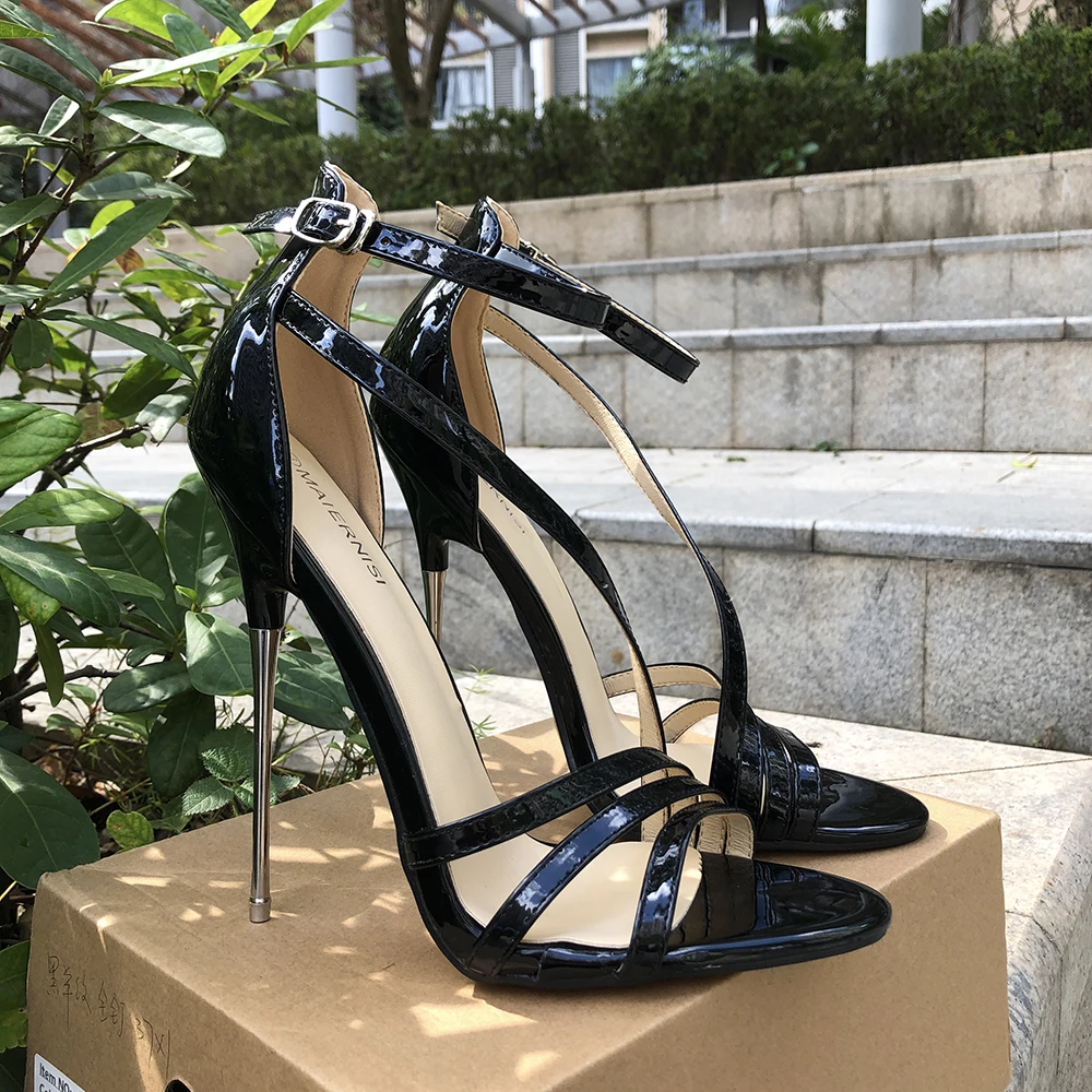 metal ankle strap high heels