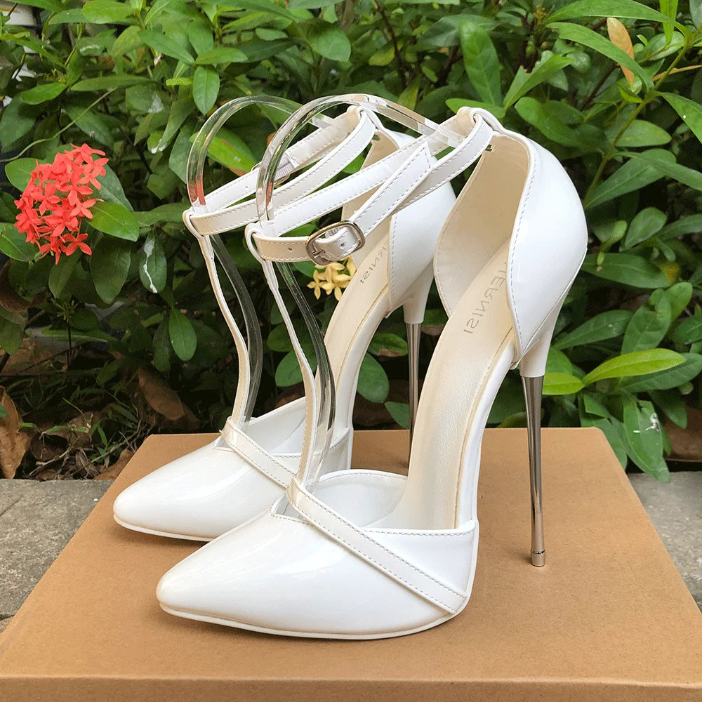 metal ankle strap high heels